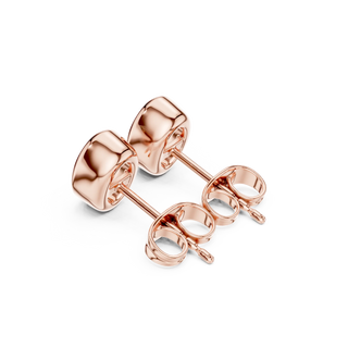 Back-View: Oval Diamond Earrings with Stud Setting in 14k Rose Gold - Lab Grown - Driona Jewels