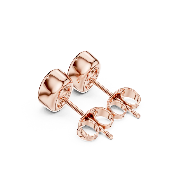 Back-View: Oval Diamond Earrings with Stud Setting in 14k Rose Gold - Lab Grown - Driona Jewels