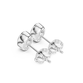 Back-View: Oval Diamond Earrings with Stud Setting in 14k White Gold - Lab Grown - Driona Jewels