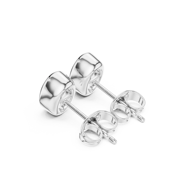 Back-View: Oval Diamond Earrings with Stud Setting in 14k White Gold - Lab Grown - Driona Jewels