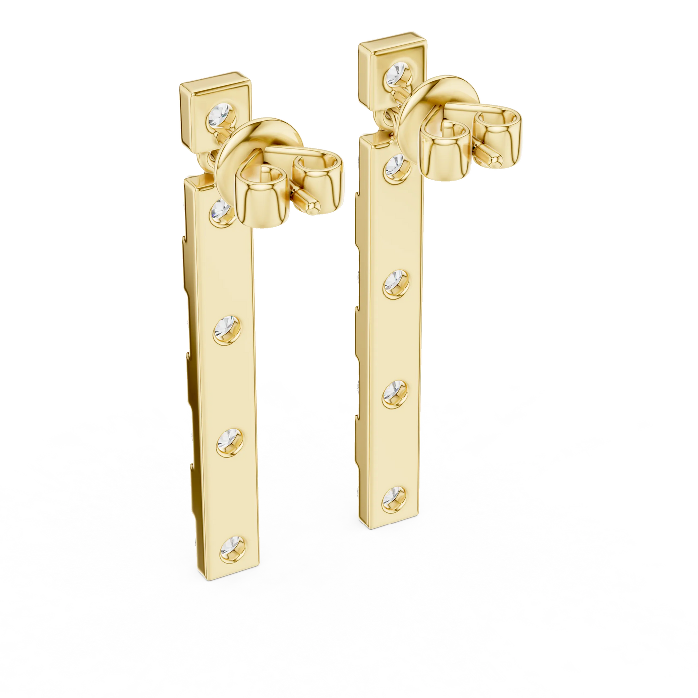 Pair-Shot: Round Diamond Earrings with Prong Setting in 14k Gold - Lab Grown - Driona Jewels