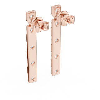 Pair-Shot: Round Diamond Earrings with Prong Setting in 14k Rose Gold - Lab Grown - Driona Jewels