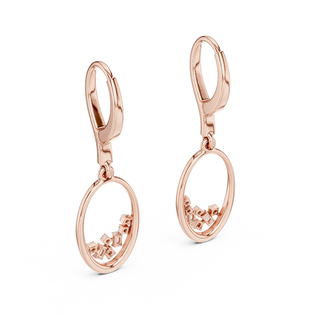 Pair Shot: Round Diamond Earrings with Prong Setting in 14k Rose Gold - Lab Grown - Driona Jewels