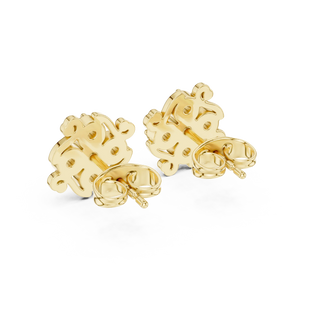 Pair Shot: Round Diamond Earrings with Prong Setting in 14k Yellow Gold - Lab Grown - Driona Jewels