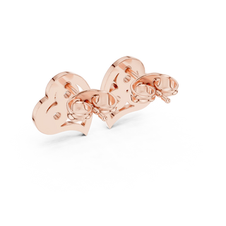 Back-view: Round Diamond Earrings with Stud Setting in 14k Rose Gold - Lab Grown - Driona Jewels