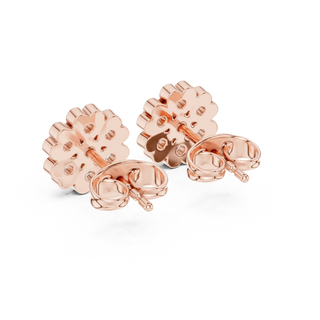 Back-View: Round Diamond Earrings with Stud Setting in 14k Rose Gold - Lab Grown - Driona Jewels