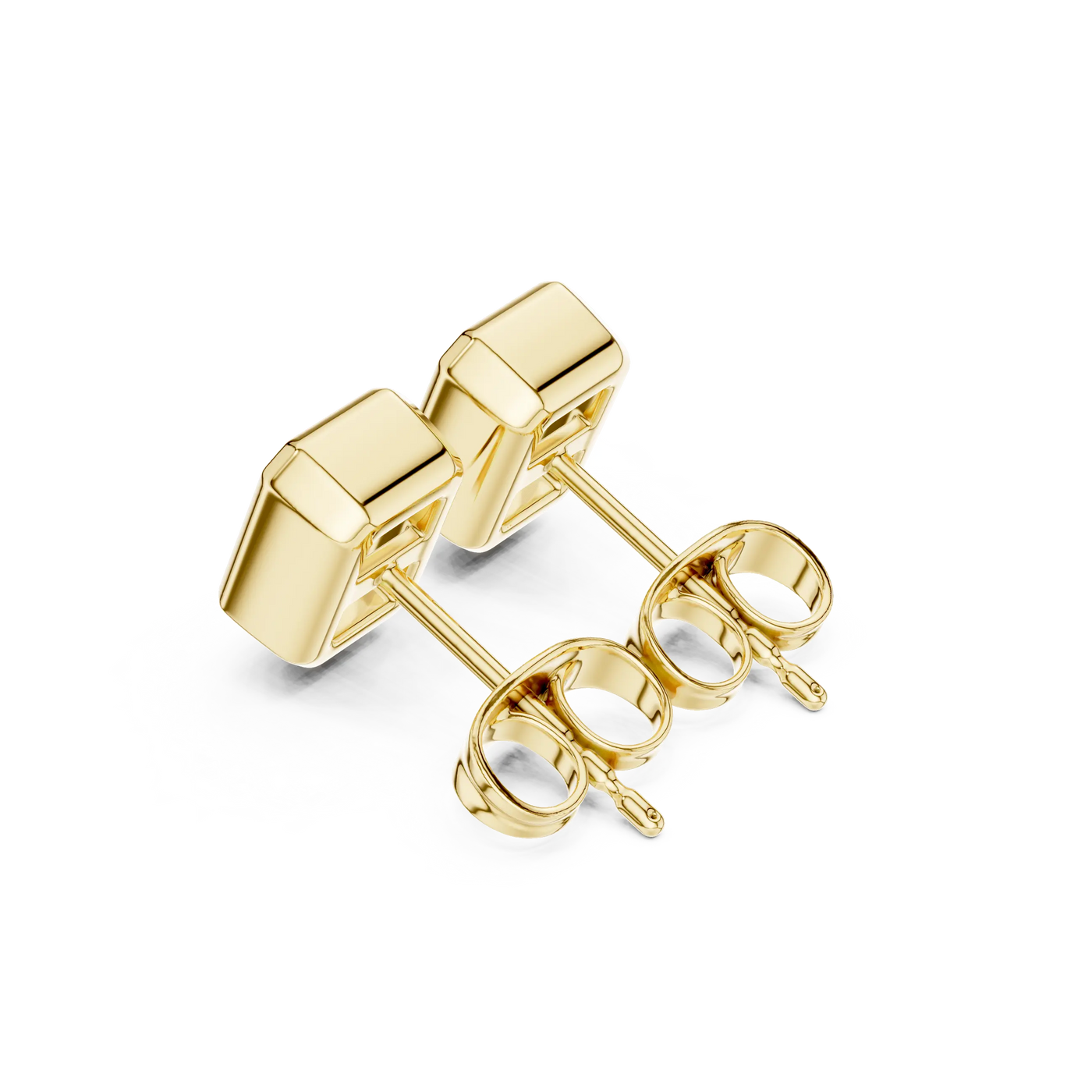Radiant Cut Bezel Lab Grown Diamond Stud Earrings