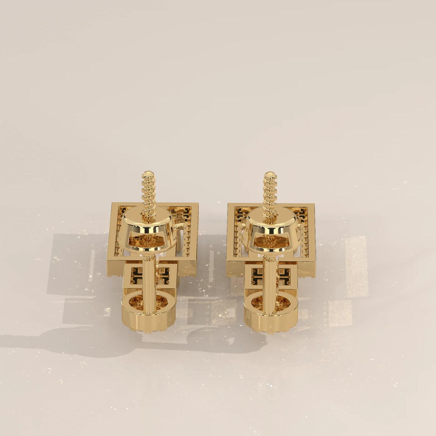 Side Profile: Emerald Cut Diamond Dangle Earrings with Prong Setting in Yellow Gold – Lab Grown – Driona Jewels