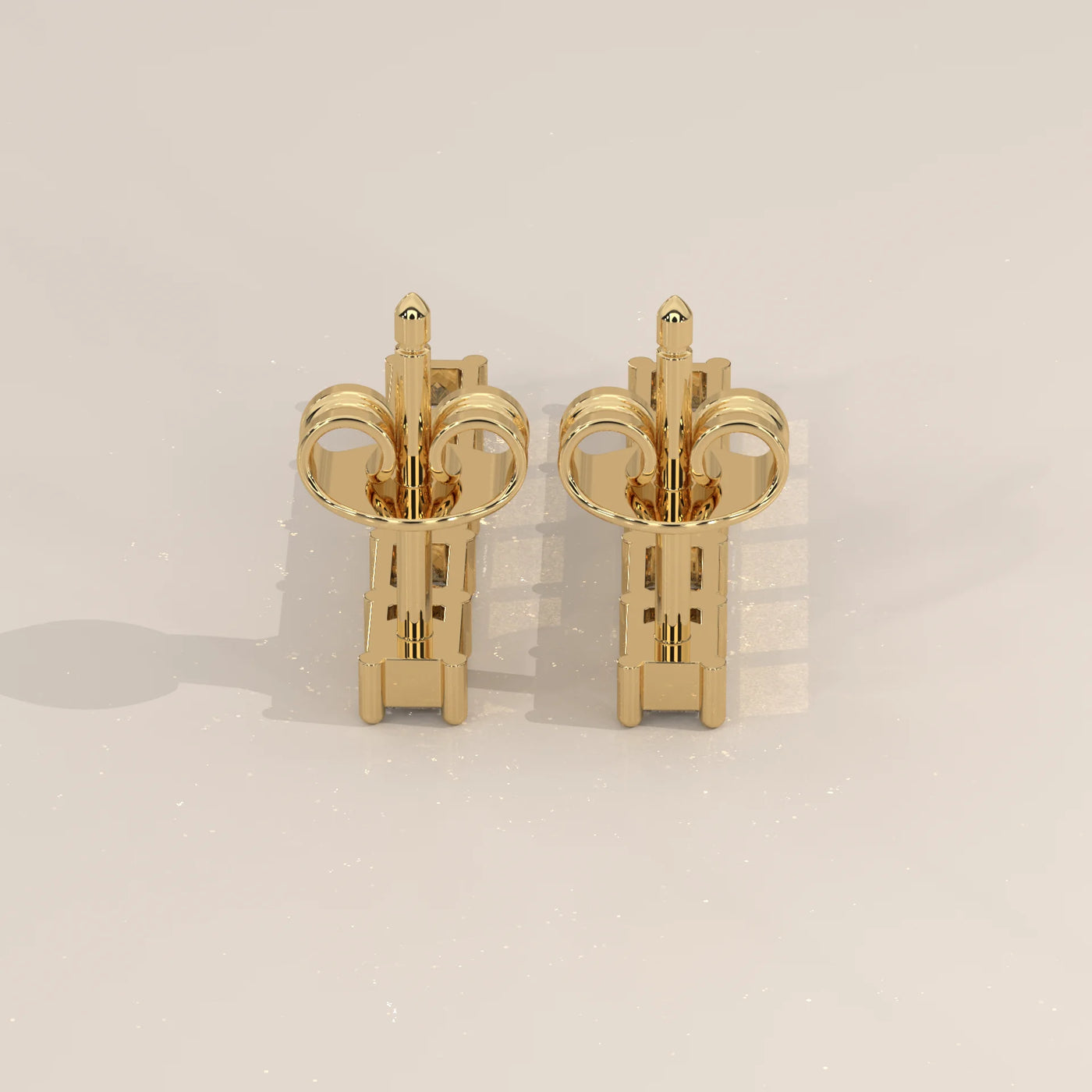 Side Profile: Emerald Cut Diamond Drop Earrings with Prong Setting in Yellow Gold – Lab Grown – Driona Jewels
