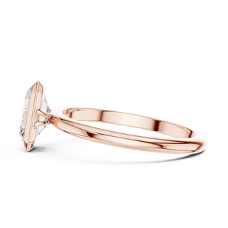 Emerald Diamond Bezel Solitaire Engagement Ring Rose Gold 18K | Lab Grown | Driona Jewels