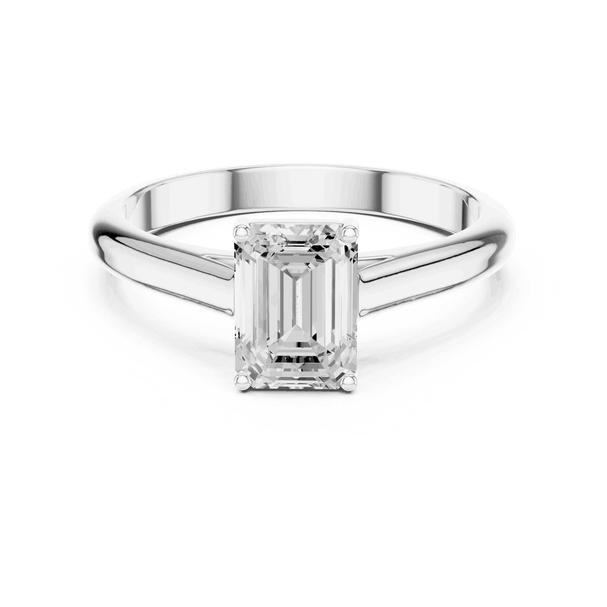 Emerald Diamond Bezel Split Shank Engagement Ring Rose Gold 18K | Lab Grown | Driona Jewels