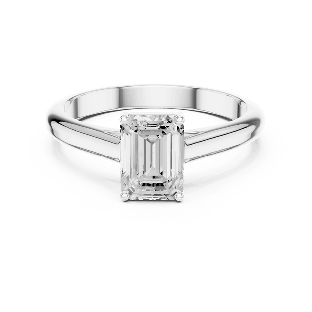 Emerald Diamond Bezel Split Shank Engagement Ring Rose Gold 18K | Lab Grown | Driona Jewels