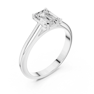 Emerald Diamond Bezel Split Shank Engagement Ring Rose Gold 18K | Lab Grown | Driona Jewels