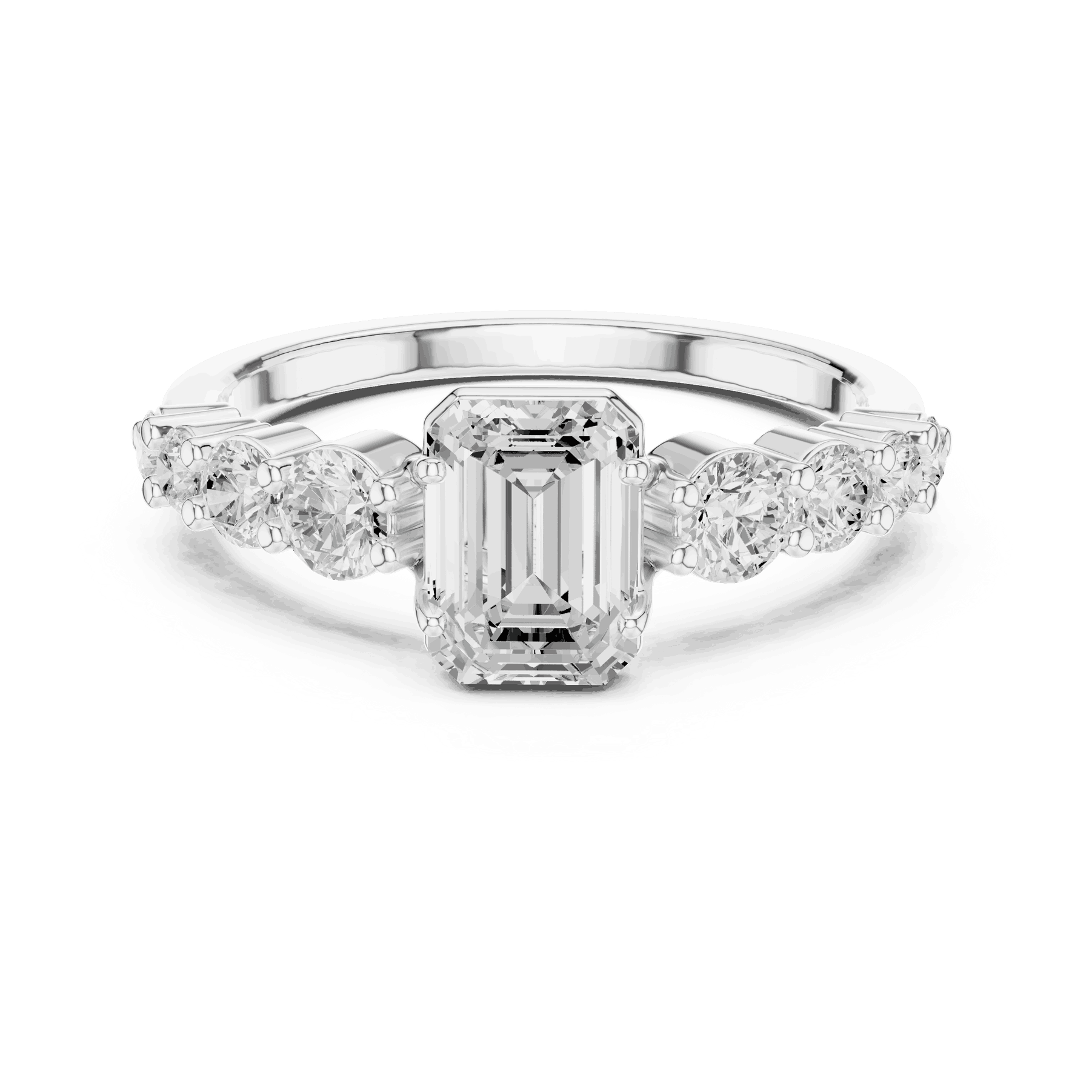 Emerald Diamond Cluster Engagement Ring Rose Gold 18K | Lab Grown | Driona Jewels