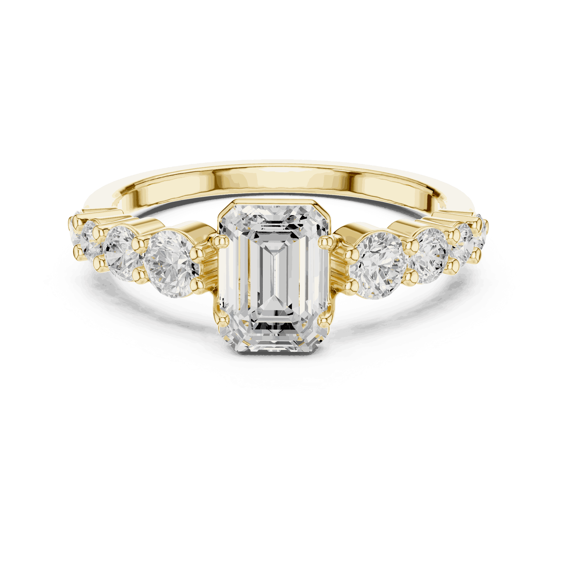 Emerald Diamond Cluster Engagement Ring Rose Gold 18K | Lab Grown | Driona Jewels