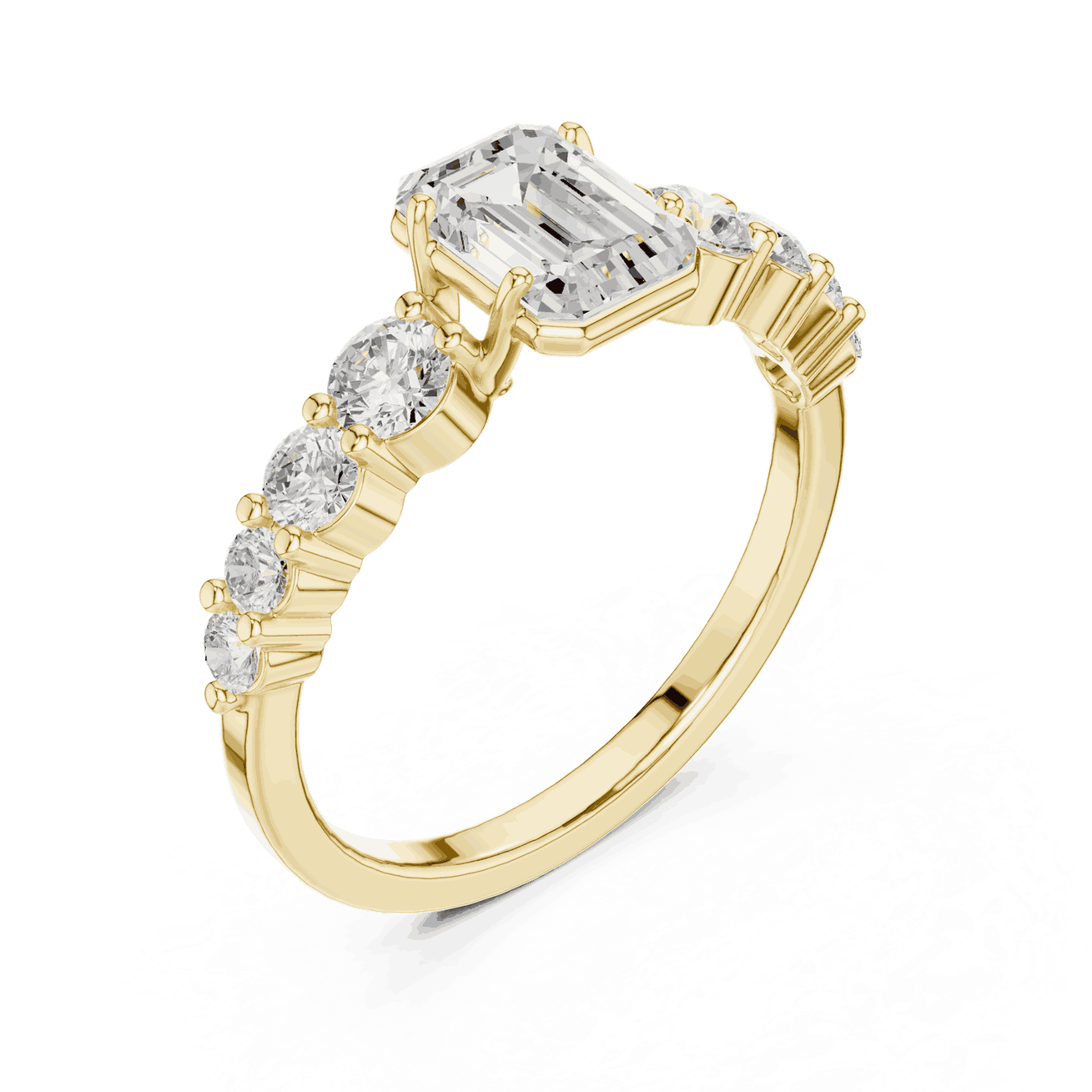 Emerald Diamond Cluster Engagement Ring Rose Gold 18K | Lab Grown | Driona Jewels