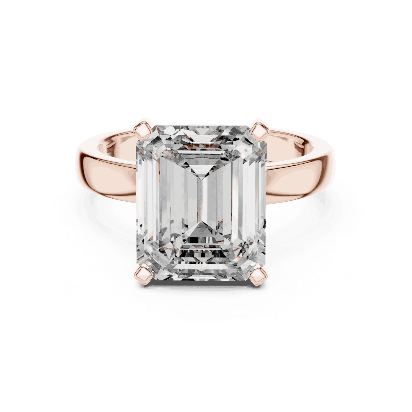 Emerald Diamond Three Stone Baguette Engagement Ring Gold 18K | Lab Grown | Driona Jewels