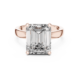 Emerald Diamond Three Stone Baguette Engagement Ring Gold 18K | Lab Grown | Driona Jewels