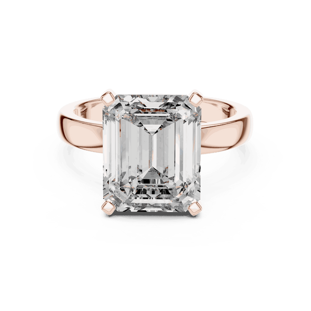 Emerald Diamond Three Stone Baguette Engagement Ring Gold 18K | Lab Grown | Driona Jewels