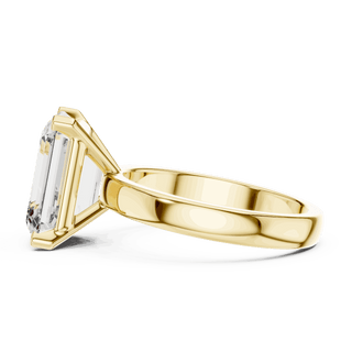 Emerald Diamond Three Stone Baguette Engagement Ring Gold 18K | Lab Grown | Driona Jewels