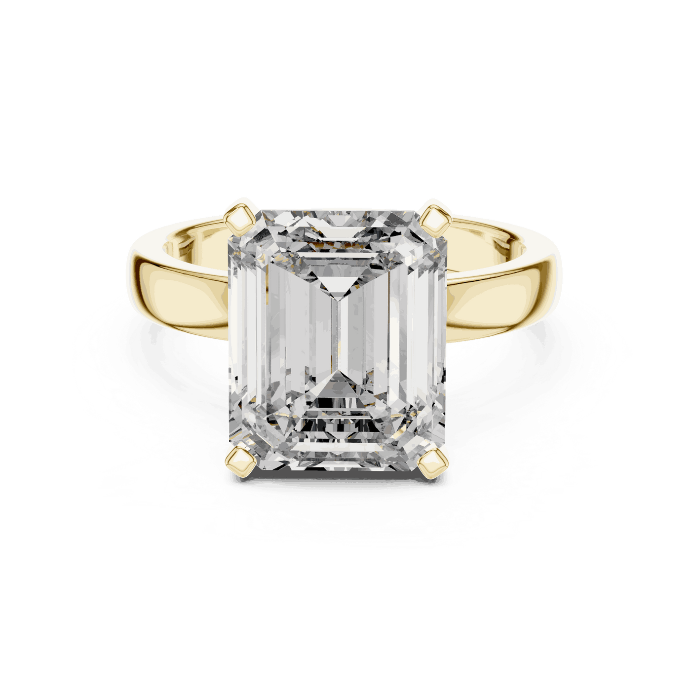 Emerald Diamond Three Stone Baguette Engagement Ring Gold 18K | Lab Grown | Driona Jewels