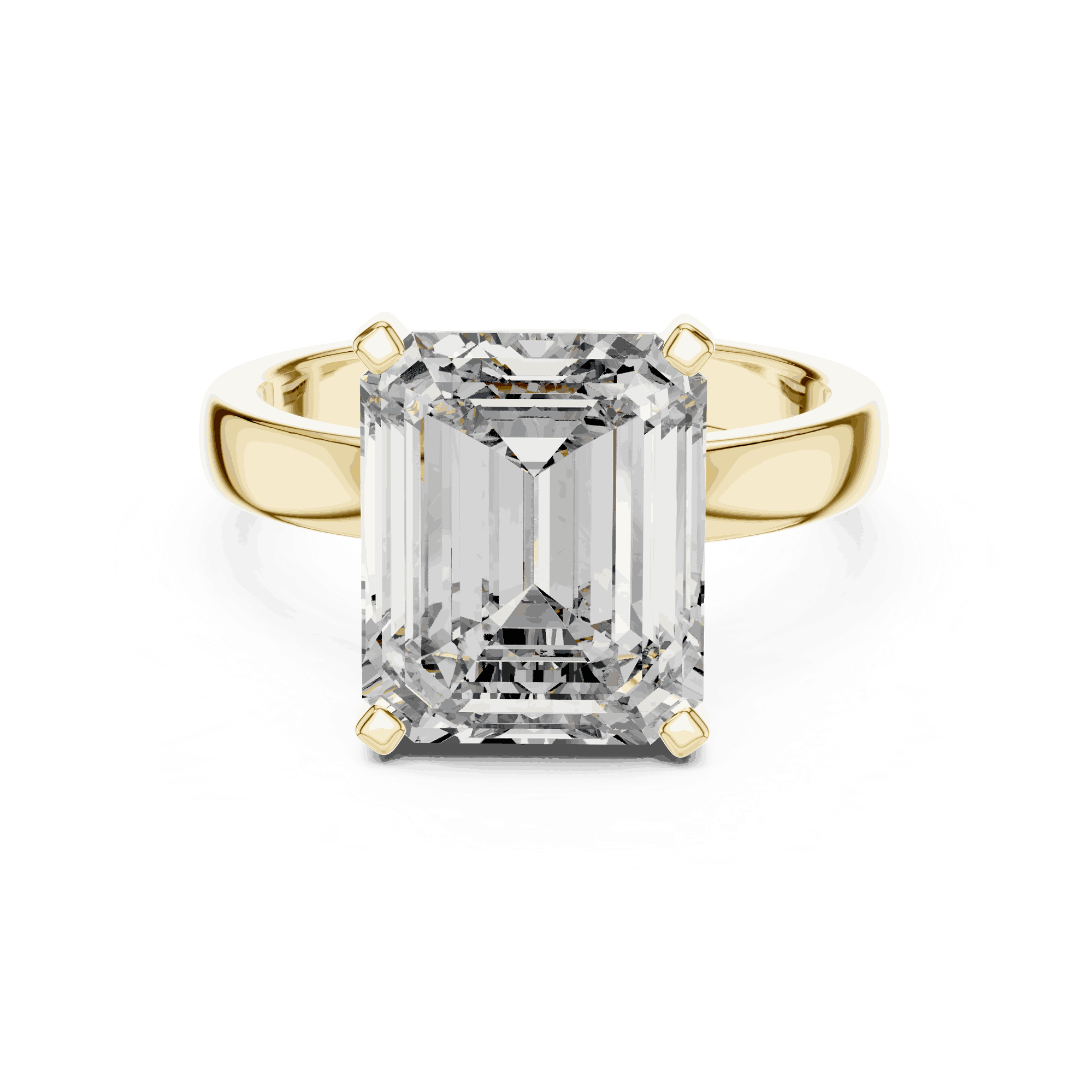 Emerald Diamond Three Stone Baguette Engagement Ring Gold 18K | Lab Grown | Driona Jewels