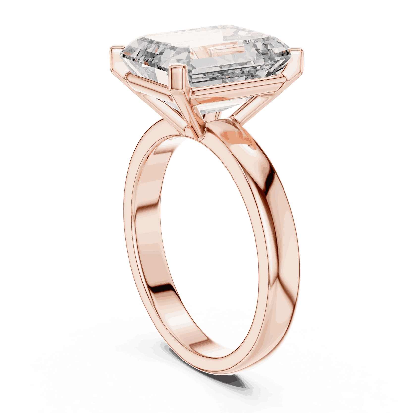Emerald Diamond Three Stone Baguette Engagement Ring Gold 18K | Lab Grown | Driona Jewels