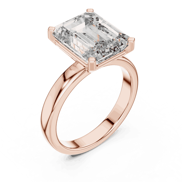 Emerald Diamond Three Stone Baguette Engagement Ring Gold 18K | Lab Grown | Driona Jewels