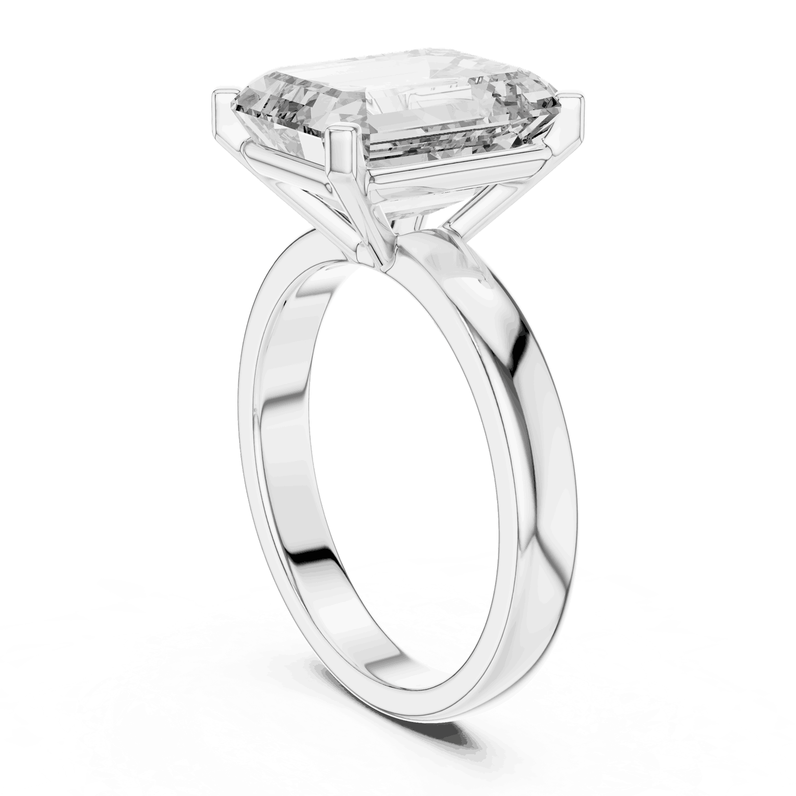 Emerald Diamond Three Stone Baguette Engagement Ring Gold 18K | Lab Grown | Driona Jewels