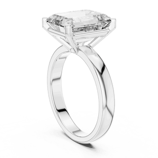 Emerald Diamond Three Stone Baguette Engagement Ring Gold 18K | Lab Grown | Driona Jewels