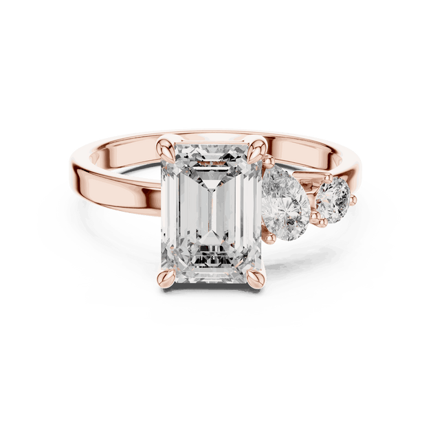 Driona Jewels Emerald Cut Toi et Moi Ring | Pear & Round Diamond Gold