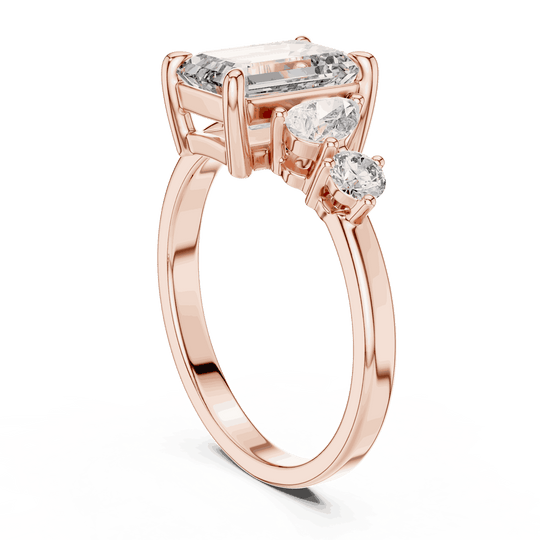 Driona Jewels Emerald Cut Toi et Moi Ring | Pear & Round Diamond Gold