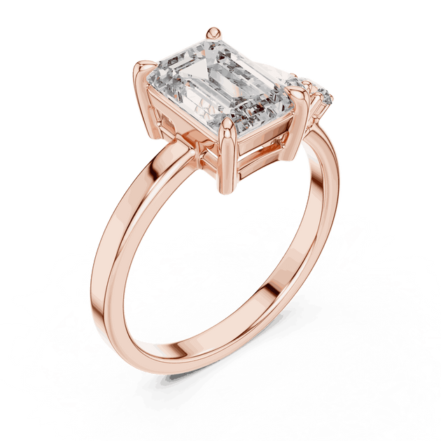 Driona Jewels Emerald Cut Toi et Moi Ring | Pear & Round Diamond Gold