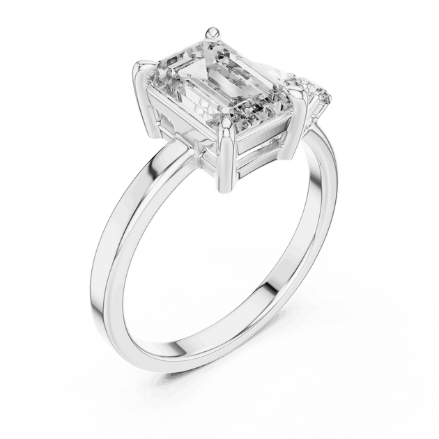 Driona Jewels Emerald Cut Toi et Moi Ring | Pear & Round Diamond Gold