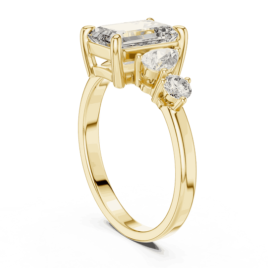 Driona Jewels Emerald Cut Toi et Moi Ring | Pear & Round Diamond Gold