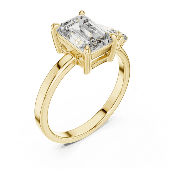 Driona Jewels Emerald Cut Toi et Moi Ring | Pear & Round Diamond Gold