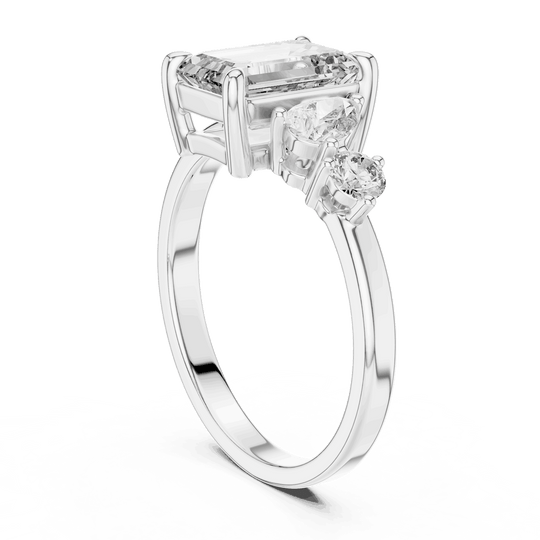Driona Jewels Emerald Cut Toi et Moi Ring | Pear & Round Diamond Gold