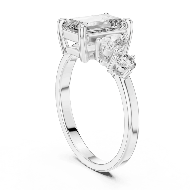 Driona Jewels Emerald Cut Toi et Moi Ring | Pear & Round Diamond Gold