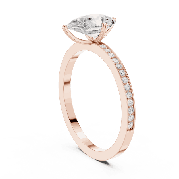 Pear Cut Solitaire Engagement Ring For Women
