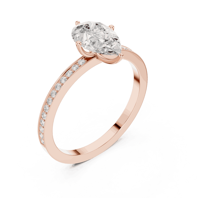 Pear Cut Solitaire Engagement Ring For Women