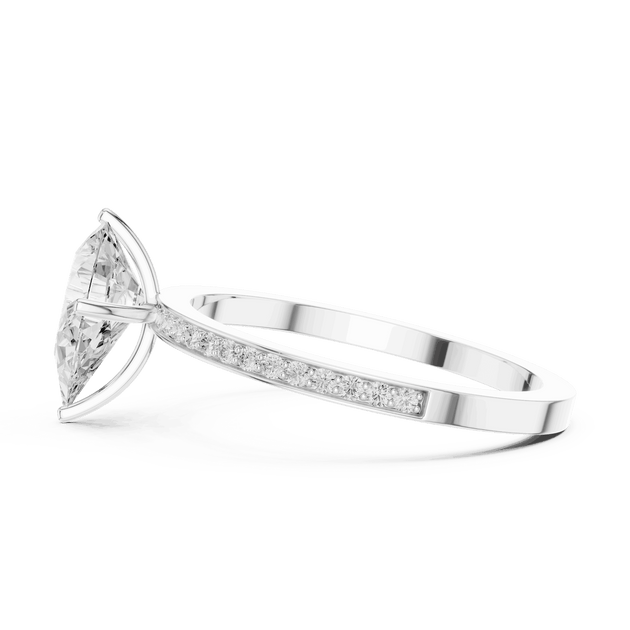 Pear Cut Solitaire Engagement Ring For Women
