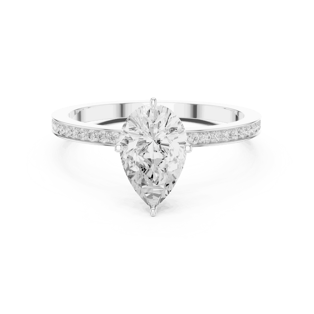 Pear Cut Solitaire Engagement Ring For Women