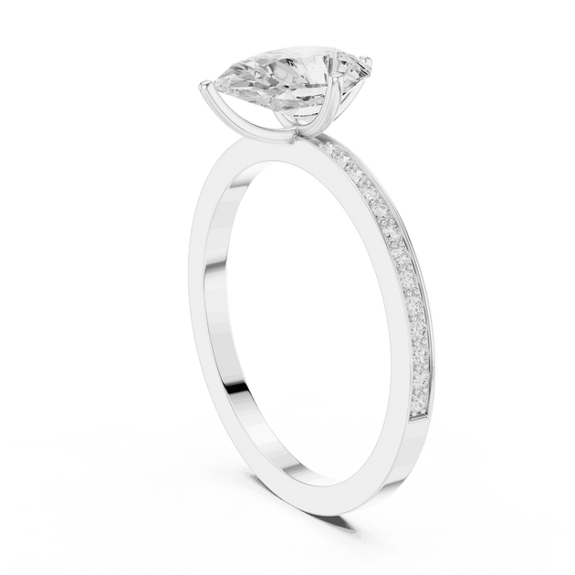 Pear Cut Solitaire Engagement Ring For Women