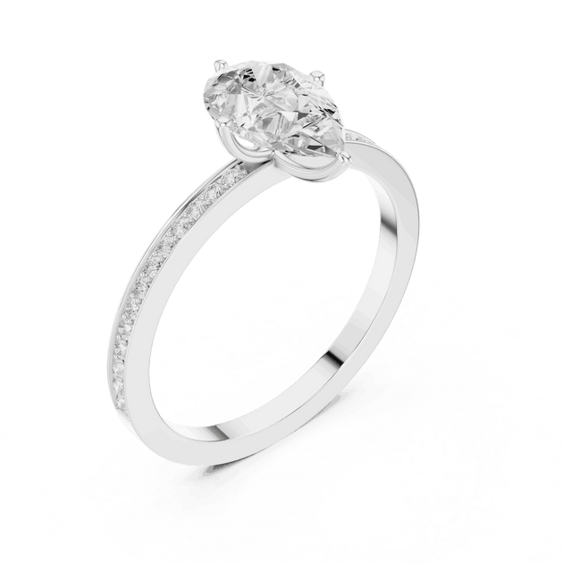 Pear Cut Solitaire Engagement Ring For Women