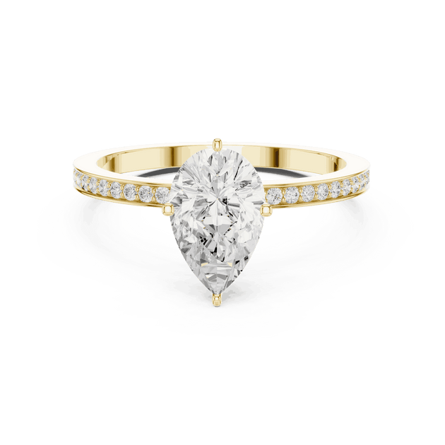 Pear Cut Solitaire Engagement Ring For Women
