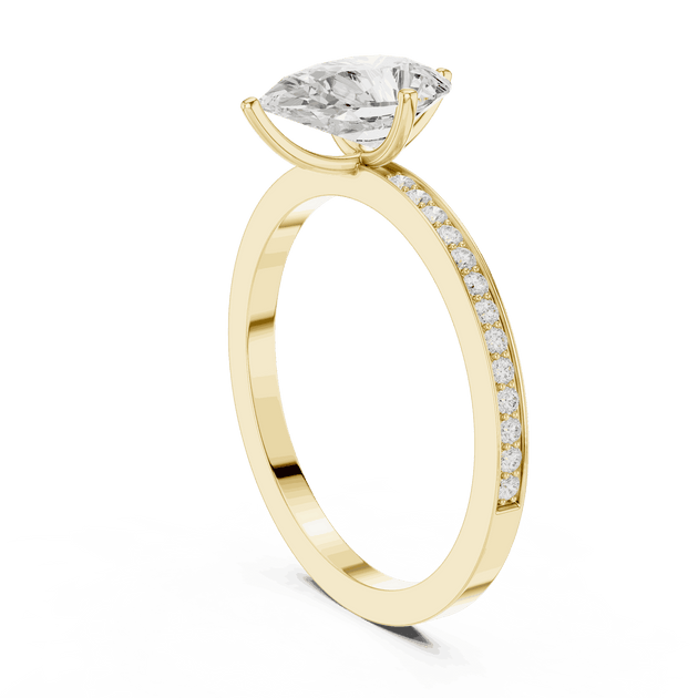 Pear Cut Solitaire Engagement Ring For Women