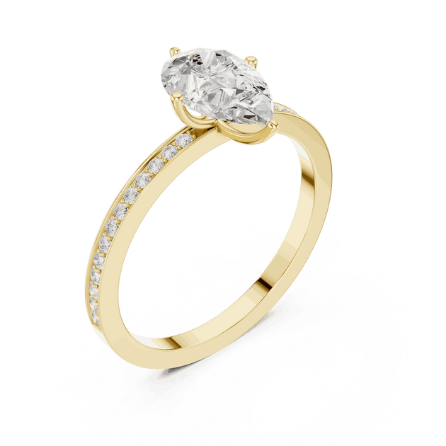 Pear Cut Solitaire Engagement Ring For Women