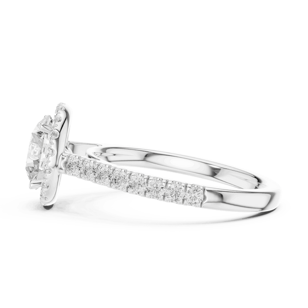 Round Lab Grown Diamond Halo Engagement Ring