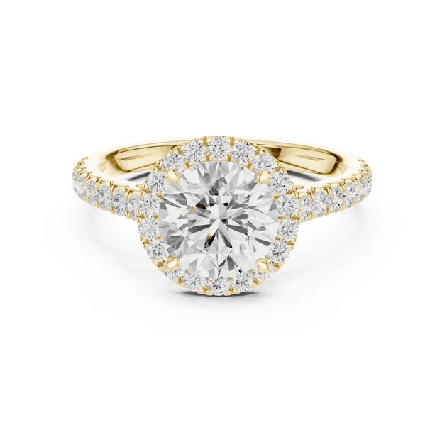 Round Lab Grown Diamond Halo Engagement Ring