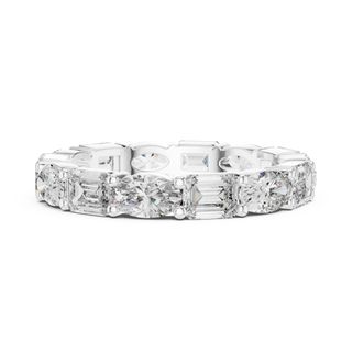Front View: Round Diamond Eternity Band with Channel Setting in 14k White Gold – Lab Grown – Driona Jewels
